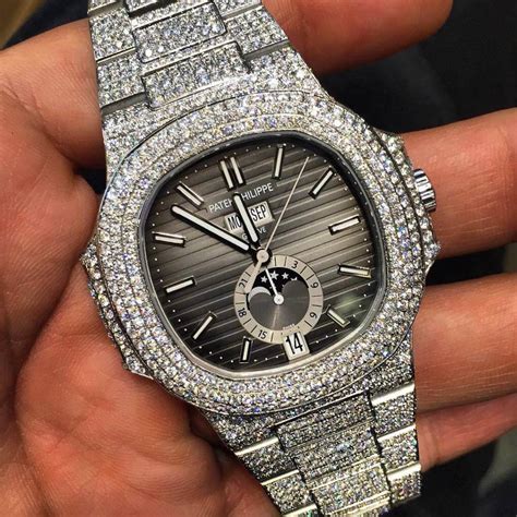 patek philipe iced out|patek philippe nautilus diamond bezel.